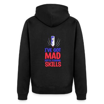 Water Bottle Flipping Bottle Turning - Unisex Premium Organic Zip Hoodie - black - Back - Nico (187cm)