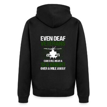 Hélicoptère vétéran pigeon - Veste à capuche bio Premium Unisexe - noir - Dos - Nico (187cm)
