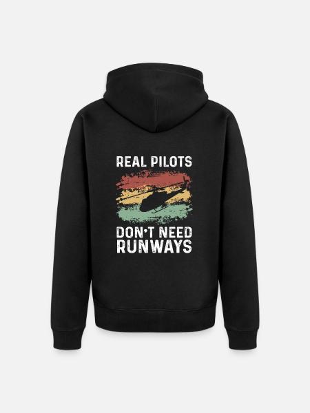 Helicopter Pilot Gift - Unisex Premium Organic Zip Hoodie - black