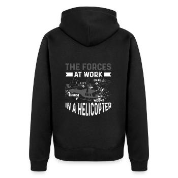Cadeau de pilote d’hélicoptère - Veste à capuche bio Premium Unisexe - noir - Dos - Nico (187cm)