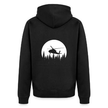 Hélicoptère rétro - Veste à capuche bio Premium Unisexe - noir - Dos - Nico (187cm)