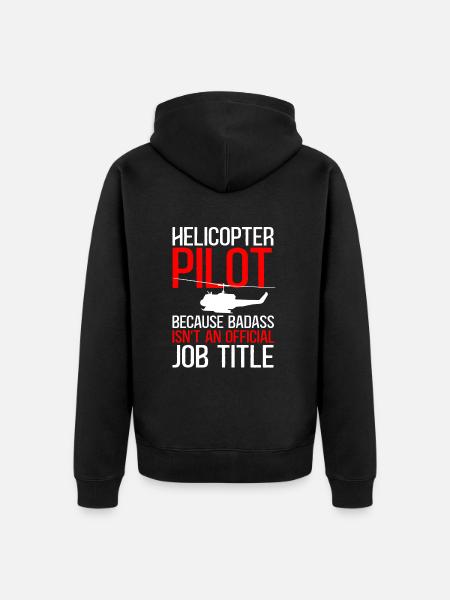 Helicopter Pilot Gift - Unisex Premium Organic Zip Hoodie - black