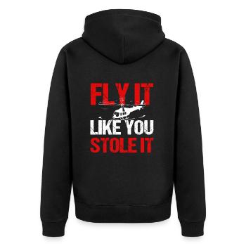 Cadeau de pilote d’hélicoptère - Veste à capuche bio Premium Unisexe - noir - Dos - Nico (187cm)