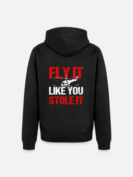 Helicopter Pilot Gift - Unisex Premium Organic Zip Hoodie - black