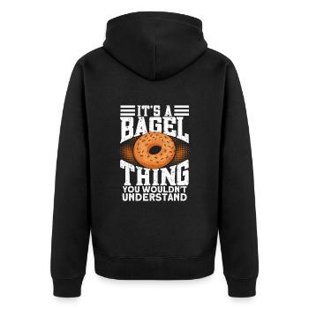 Bagel Gift Funny - Unisex Premium Organic Zip Hoodie - black - Back - Nico (187cm)