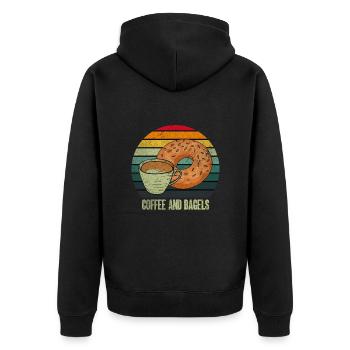 Bagel Gift Funny - Unisex Premium Organic Zip Hoodie - black - Back - Nico (187cm)