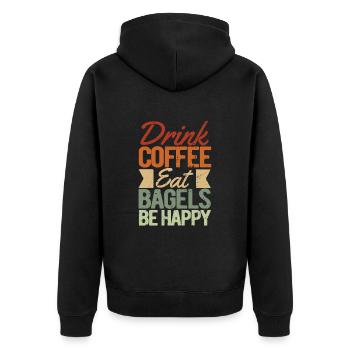 Bagel Gift Funny - Unisex Premium Organic Zip Hoodie - black - Back - Nico (187cm)