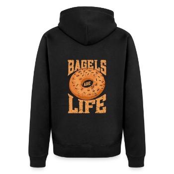 Bagel Gift Funny - Unisex Premium Organic Zip Hoodie - black - Back - Nico (187cm)