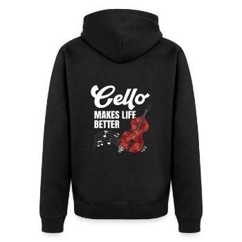 Violoncelle Drôle Cadeau Alto - Veste à capuche bio Premium Unisexe - noir - Dos - Nico (187cm)