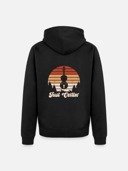 Cello Funny Gift Viola - Unisex Premium Organic Zip Hoodie - black