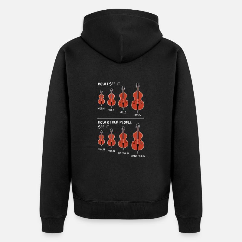 Violoncelle Drôle Cadeau Alto - Veste à capuche bio Premium Unisexe - noir