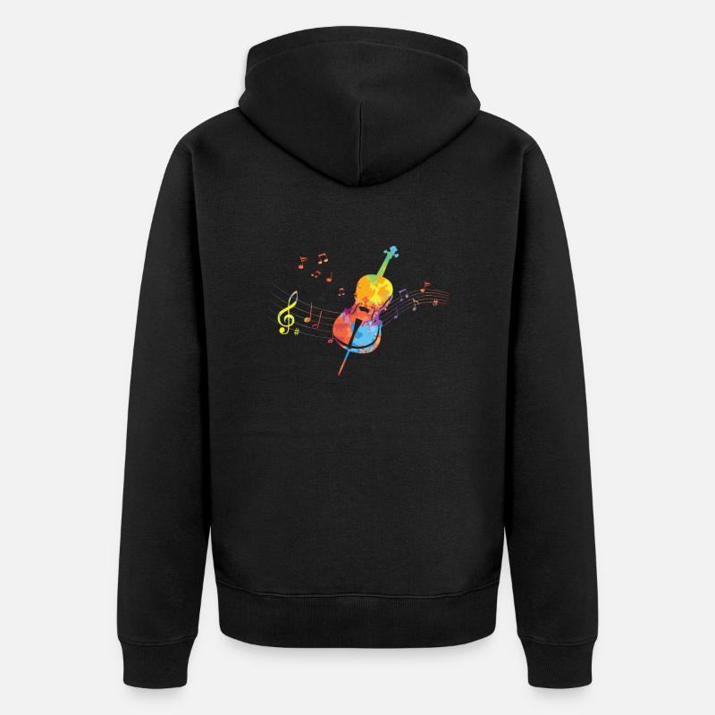 Cello Lustiges Geschenk Viola - Unisex Premium Bio Zip Hoodie - Schwarz