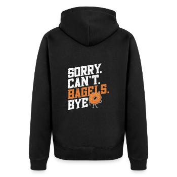 Bagel Gift Funny - Unisex Premium Organic Zip Hoodie - black - Back - Nico (187cm)