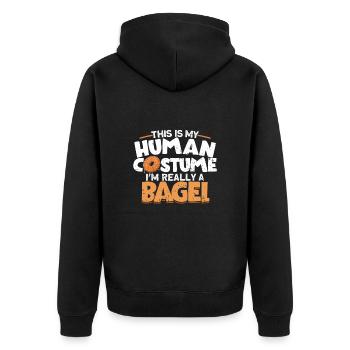 Bagel Gift Funny - Unisex Premium Organic Zip Hoodie - black - Back - Nico (187cm)