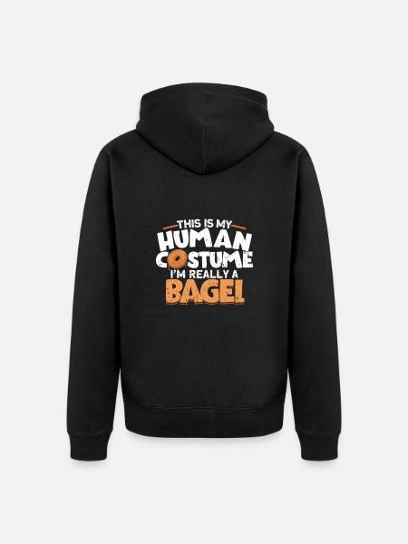 Bagel Gift Funny - Unisex Premium Organic Zip Hoodie - black