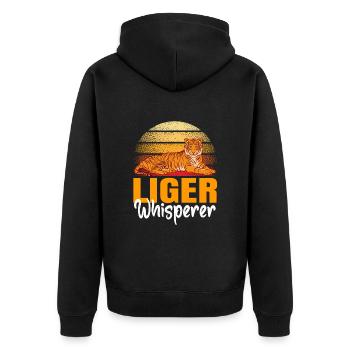 Liger Lustiges Geschenk - Unisex Premium Bio Zip Hoodie - Schwarz - Hinten - Nico (187cm)