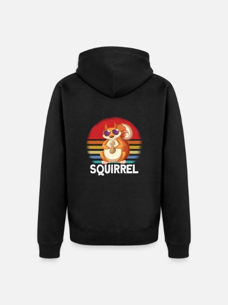 Squirrel Sunglasses - Unisex Premium Organic Zip Hoodie - black