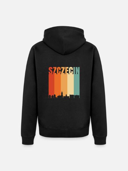 Szezecin Poland Skyline - Unisex Premium Organic Zip Hoodie - black