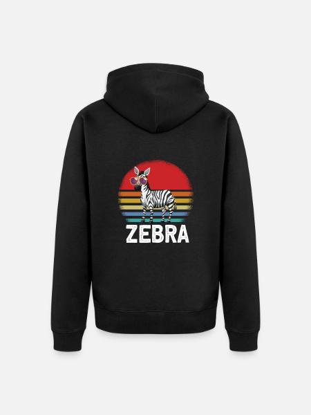Zebra Sunglasses - Unisex Premium Organic Zip Hoodie - black