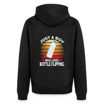 Water Bottel Flipping Gift Bottle - Veste à capuche bio Premium Unisexe - noir - Dos - Nico (187cm)