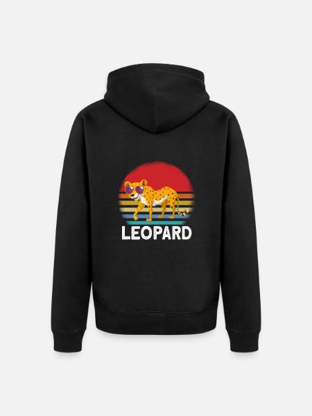 Leopard Sunglasses - Unisex Premium Organic Zip Hoodie - black