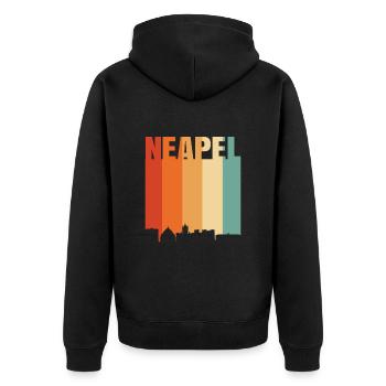 Naples Italy Skyline - Unisex Premium Organic Zip Hoodie - black - Back - Nico (187cm)