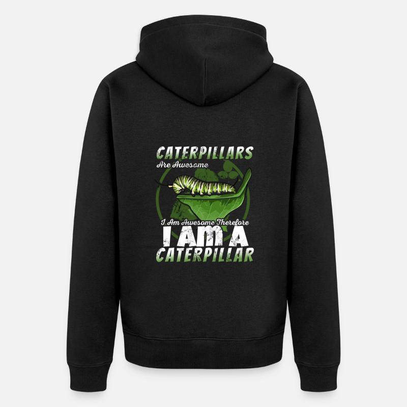 Raupe - Unisex Premium Bio Zip Hoodie - Schwarz
