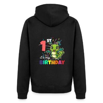 Chenille - Veste à capuche bio Premium Unisexe - noir - Dos - Nico (187cm)