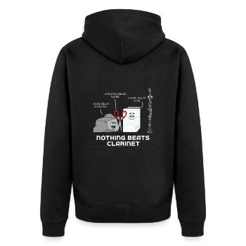 Klarinette - Unisex Premium Bio Zip Hoodie - Schwarz - Hinten - Nico (187cm)