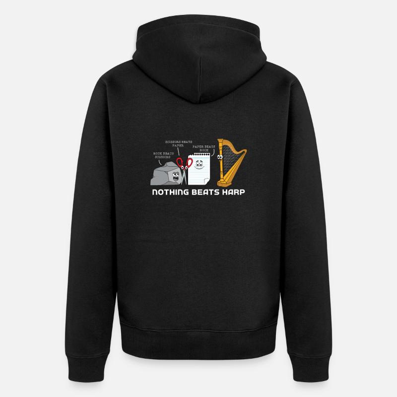 Harfe - Unisex Premium Bio Zip Hoodie - Schwarz