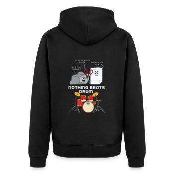 Percussion - Unisex Premium Organic Zip Hoodie - black - Back - Nico (187cm)