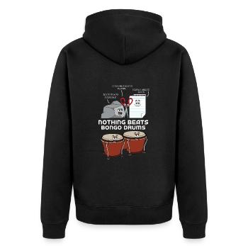 Bongo Drums Drum - Unisex Premium Organic Zip Hoodie - black - Back - Nico (187cm)