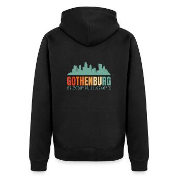 Göteborg Suède Skyline - Veste à capuche bio Premium Unisexe - noir - Dos - Nico (187cm)