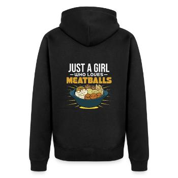 Boulettes de viande Boulettes de viande Cadeau - Veste à capuche bio Premium Unisexe - noir - Dos - Nico (187cm)