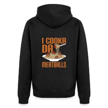 Boulettes de viande Boulettes de viande Cadeau - Veste à capuche bio Premium Unisexe - noir - Dos - Nico (187cm)