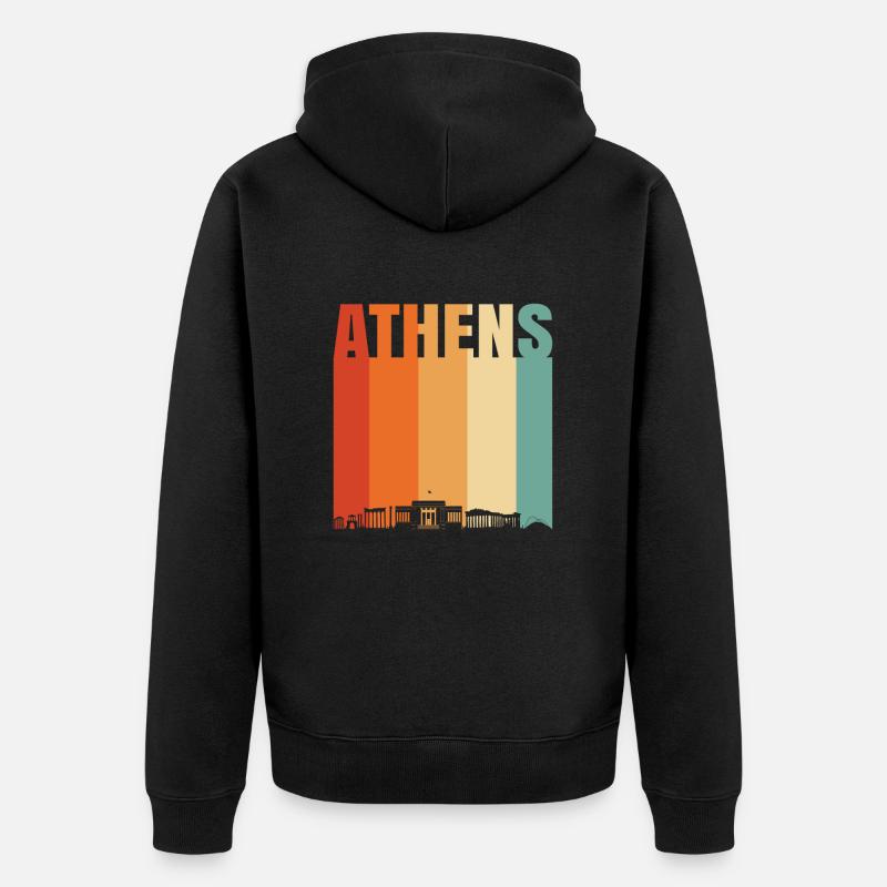 Athènes Grèce Skyline - Veste à capuche bio Premium Unisexe - noir
