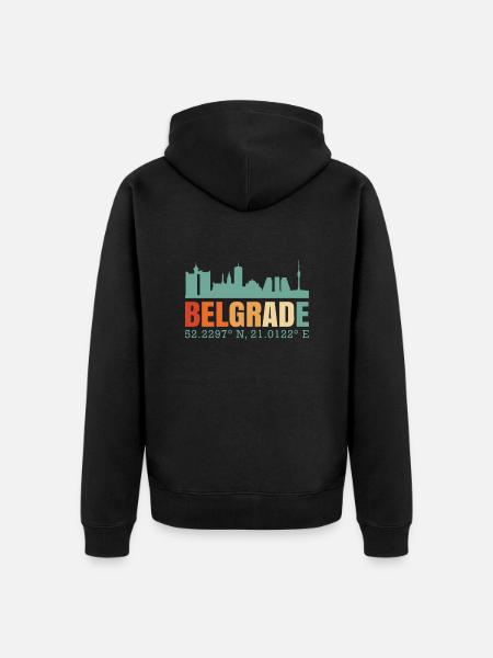 Belgrade Serbie Skyline - Veste à capuche bio Premium Unisexe - noir