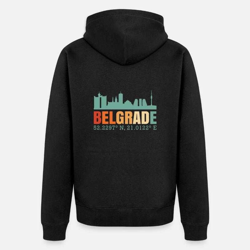 Belgrad Serbien Skyline - Unisex Premium Bio Zip Hoodie - Schwarz