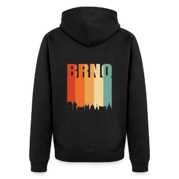 Die Schönheit von Brno Brünn - Unisex Premium Bio Zip Hoodie - Schwarz - Hinten - Nico (187cm)