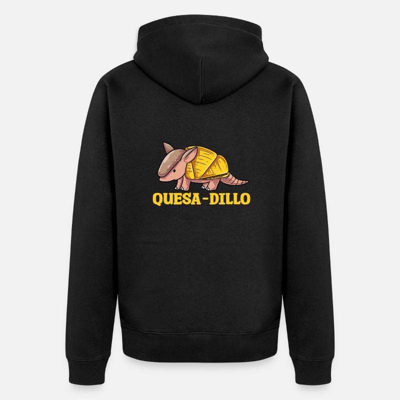 Quesa Dillo Gürteltier Geschenk - Unisex Premium Bio Zip Hoodie - Schwarz