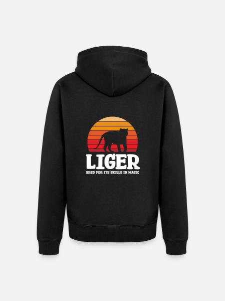 Liger - Unisex Premium Organic Zip Hoodie - black