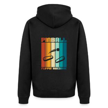 Pinball - Unisex Premium Bio Zip Hoodie - Schwarz - Hinten - Nico (187cm)