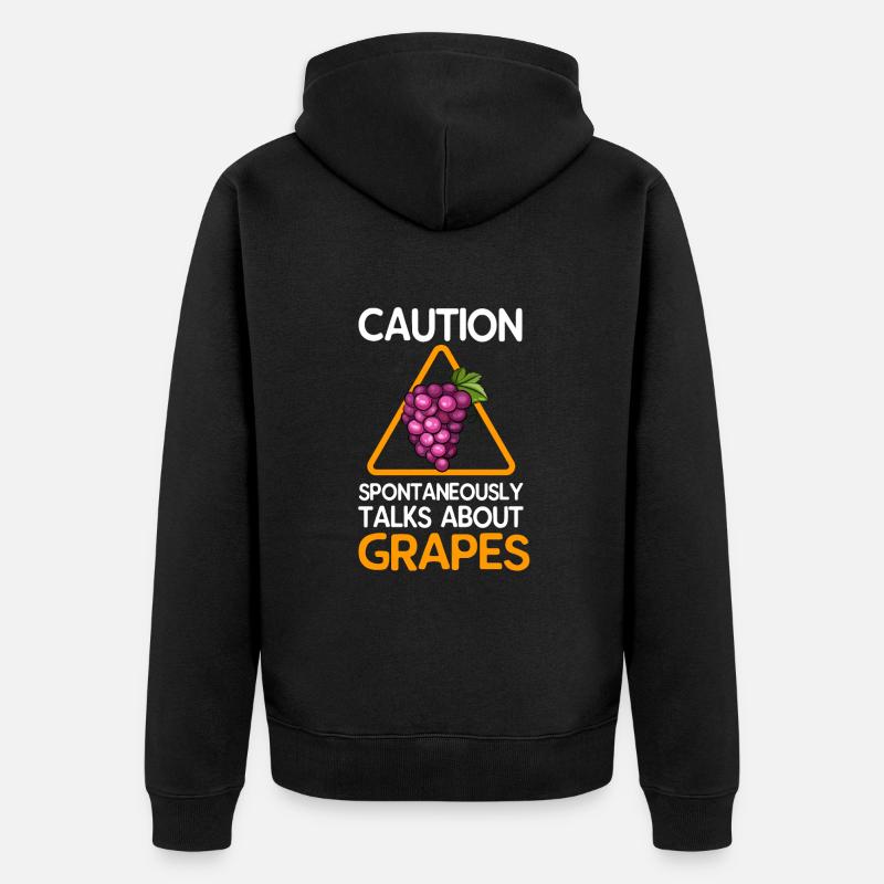 Grape Grapes Wine Gift - Unisex Premium Organic Zip Hoodie - black