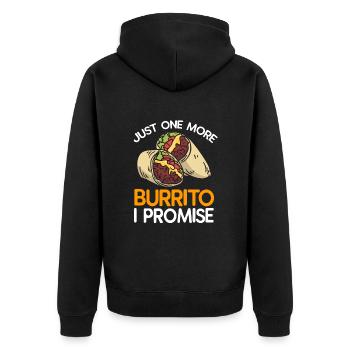 Burrito - Unisex Premium Bio Zip Hoodie - Schwarz - Hinten - Nico (187cm)