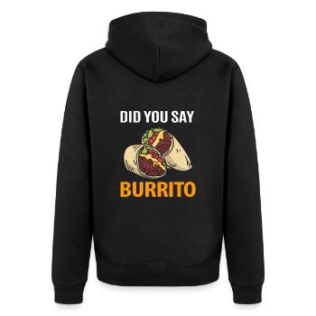 Burrito - Unisex Premium Bio Zip Hoodie - Schwarz - Hinten - Nico (187cm)