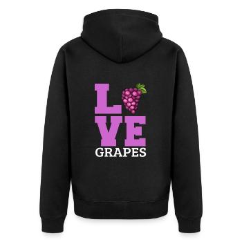 Grape Grapes Wine Gift - Unisex Premium Organic Zip Hoodie - black - Back - Nico (187cm)