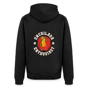 Enchilada Enthusiasts - Unisex Premium Organic Zip Hoodie - black - Back - Nico (187cm)