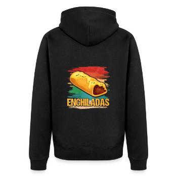 Retro Enchiladas - Unisex Premium Organic Zip Hoodie - black - Back - Nico (187cm)