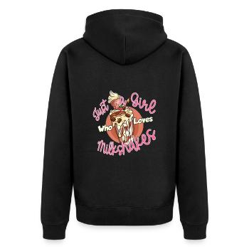 Milkshake Milk Drink Milk Gift - Unisex Premium Organic Zip Hoodie - black - Back - Nico (187cm)