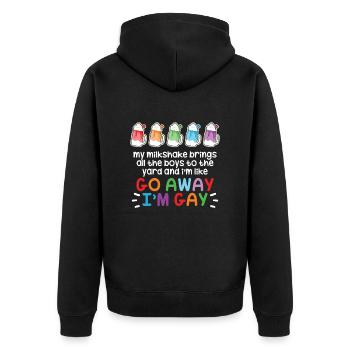 Milkshake Milk Drink Milk Gift - Unisex Premium Organic Zip Hoodie - black - Back - Nico (187cm)
